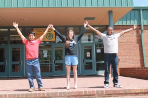 Seniors Pedro Becquer-Ramos, Diane Thompson and Monte Smith are graduating in June. Ally DeJong/The Omniscient.