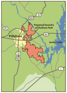 CHATHAM PARK will be located just outside of Pittsboro near Jordan Lake and the Haw River. Courtesy of Pittsboronc.gov