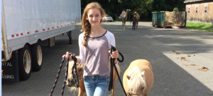 Skyler Herrick helps give other circus animals a walk. Photo courtesy of Skyler Herrick