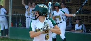 Sophomore Carson Shaner, a UNC-Wilmington softball commit, steps up to the plate. Photo courtesy of Kyndal Hutchinson.