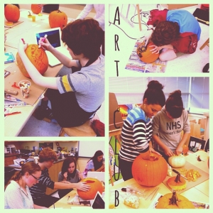 Art Club did an amazing job with pumpkin carving today! Who is ready for Halloween tomorrow?