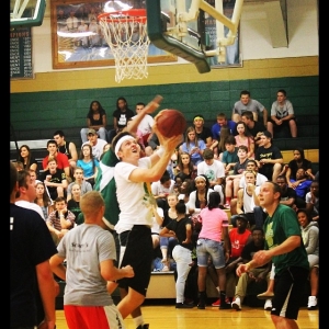 The faculty won the student/faculty basketball game! #basketball #layup