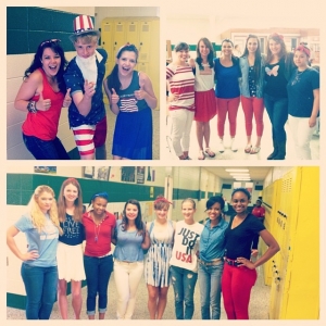 Seniors showing off their American pride today! #seniorspiritweek #murica